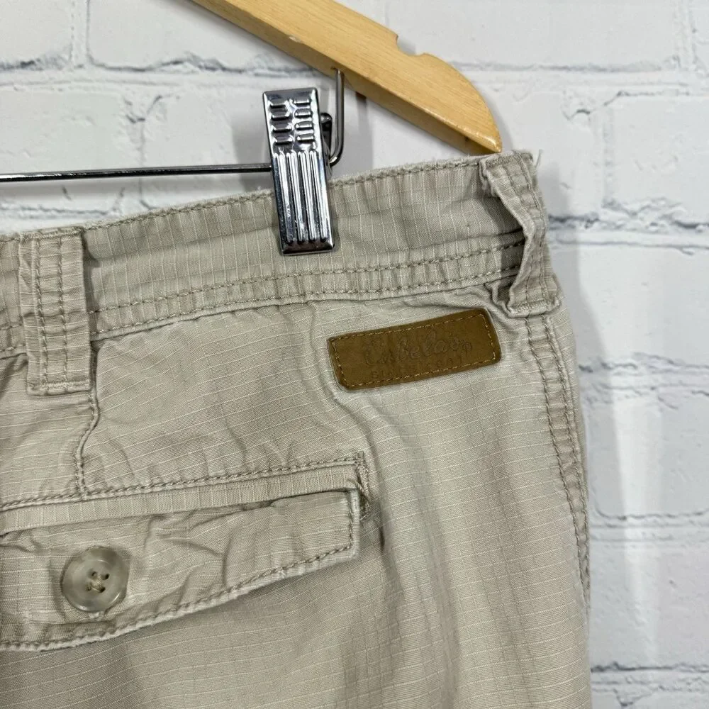 Cabelas Cargo Pants Men 36X32 Beige Hiking Outdoor Work Wear Farm Utility Casual
